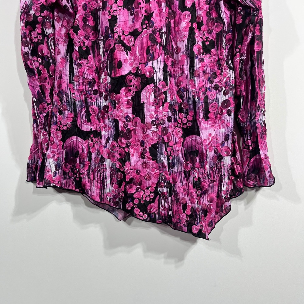 Sno Skins Abstract Print Cowl Neck Asymmetrical Top Womens Large Arsty Pink - Picture 5 of 7